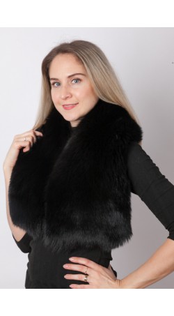 Black fox fur collar - neck warmer